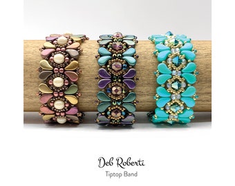 Tiptop Band beaded pattern tutorial by Deb Roberti (digital download PDF pattern in English only)