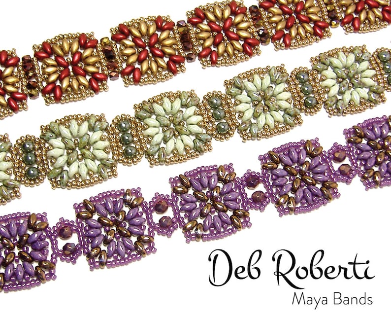 Maya Bands beaded pattern tutorial by Deb Roberti digital download PDF pattern in English only image 1