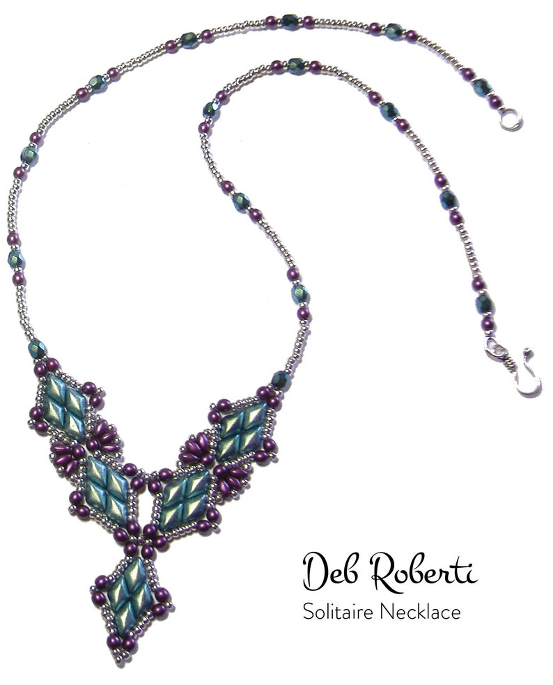 Tutoriel de modèle de collier de perles Solitaire par Deb Roberti téléchargement numérique du modèle PDF en anglais uniquement image 3