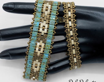 Mosaic Bands beaded pattern tutorial by Deb Roberti (digital download PDF pattern in English only)