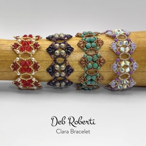 Clara Bracelet & Earrings beaded pattern tutorial by Deb Roberti digital download PDF pattern in English only image 2