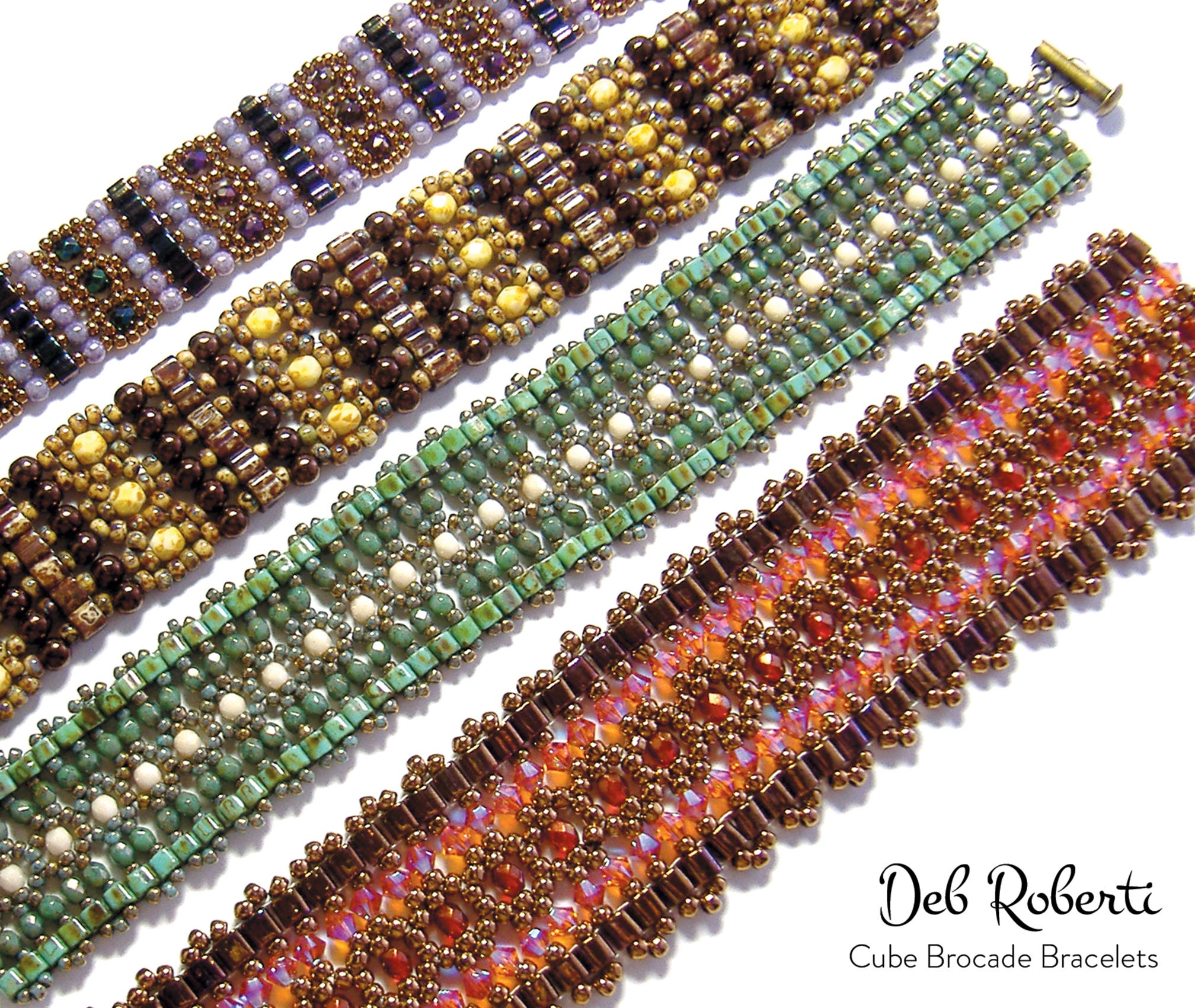 Cube Brocade Bracelets Beaded Pattern Tutorial by Deb Roberti (digital ...