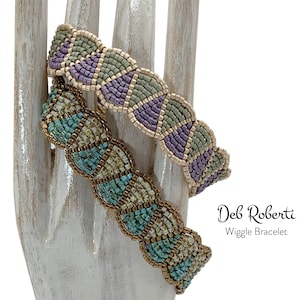 Wiggle Bracelet beaded pattern tutorial by Deb Roberti (digital download PDF pattern in English only)