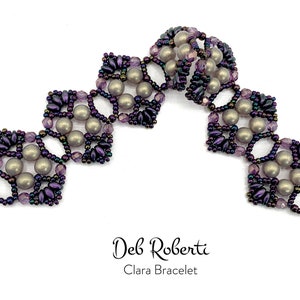 Clara Bracelet & Earrings beaded pattern tutorial by Deb Roberti digital download PDF pattern in English only image 8