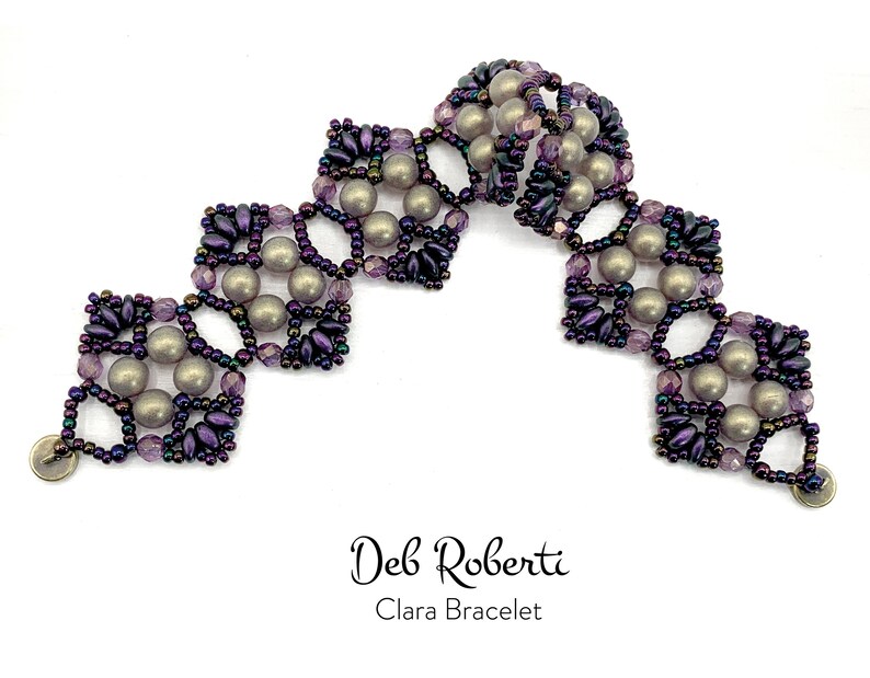 Clara Bracelet & Earrings beaded pattern tutorial by Deb Roberti digital download PDF pattern in English only image 8