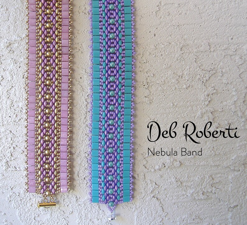 Nebula Band Beaded Pattern Tutorial by Deb Roberti digital Etsy