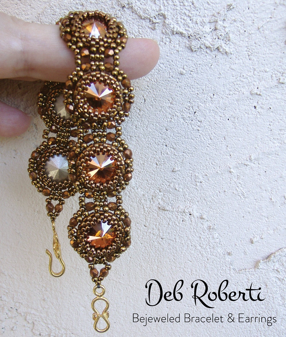 Bejeweled Bracelet & Earrings Beaded Pattern Tutorial by Deb Roberti ...