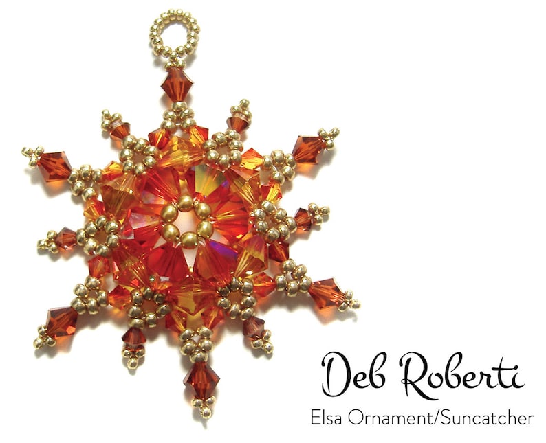 Elsa Ornament/Suncatcher beaded pattern tutorial by Deb Roberti digital download PDF pattern in English only image 5