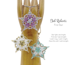 First Star beaded pattern tutorial by Deb Roberti (digital download PDF pattern in English only)