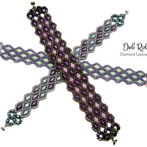 Diamond Lattice Bracelet beaded pattern tutorial by Deb Roberti digital download PDF pattern in English only image 2