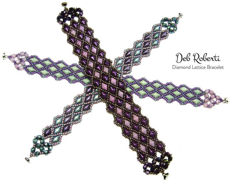 Diamond Lattice Bracelet beaded pattern tutorial by Deb Roberti digital download PDF pattern in English only image 2