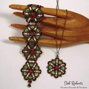 Rosette Bracelet & Pendant beaded pattern tutorial by Deb Roberti digital download PDF pattern in English only image 5