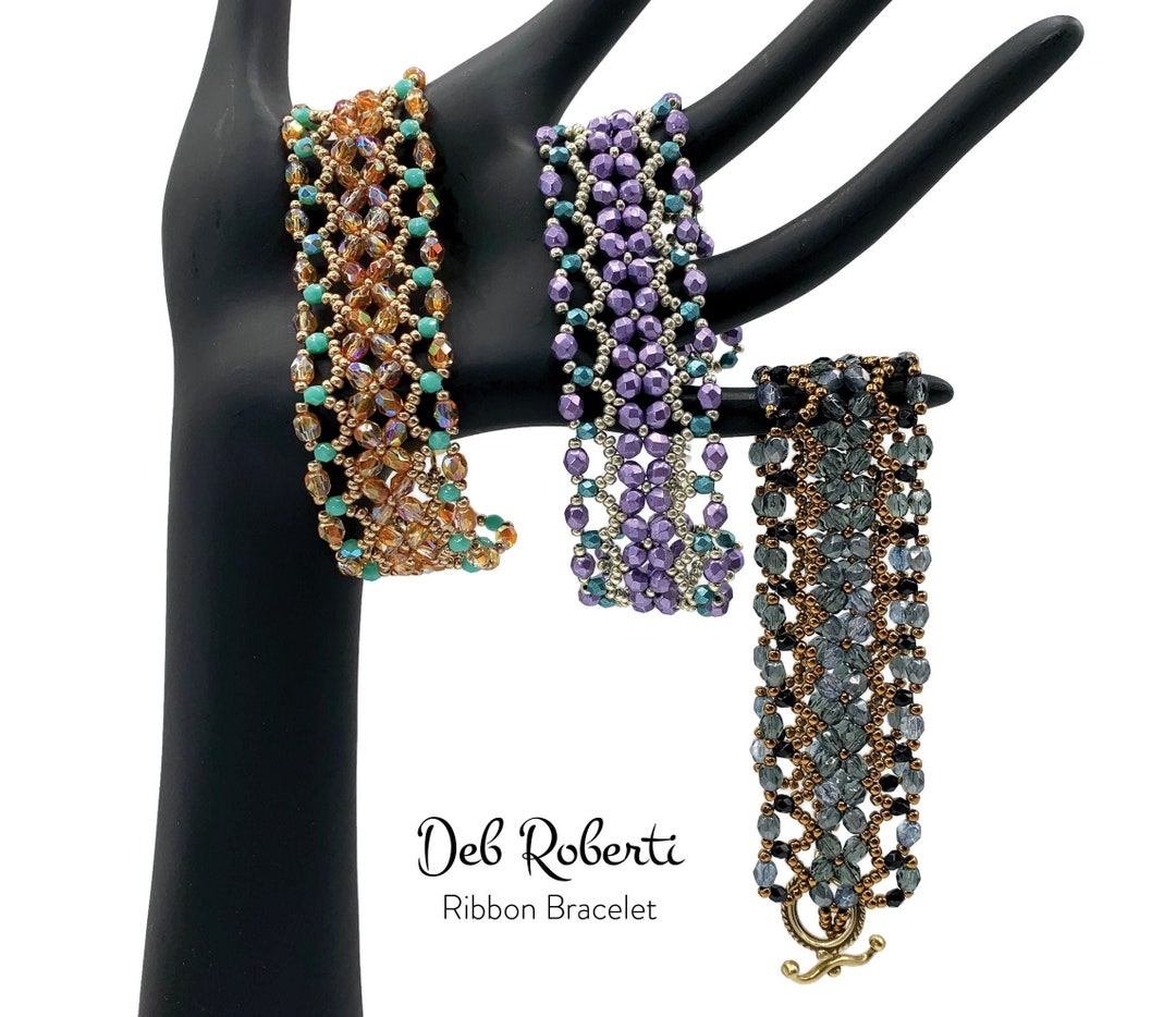 Ribbon Bracelet Beaded Pattern Tutorial by Deb Roberti (digital ...