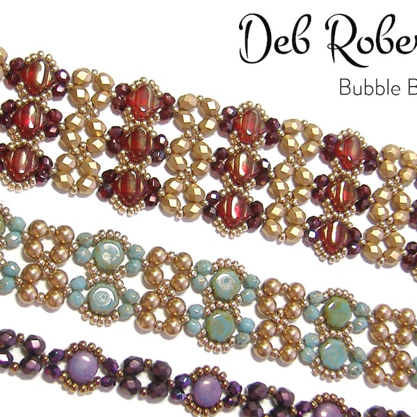 Bubble Bands beaded pattern tutorial by Deb Roberti (digital download PDF pattern in English only)