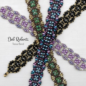 Tessa Band beaded pattern tutorial by Deb Roberti (digital download PDF pattern in English only)