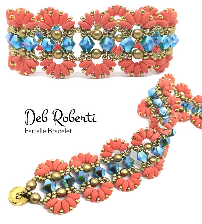 Farfalle Bracelet beaded pattern tutorial by Deb Roberti digital download PDF pattern in English only image 2