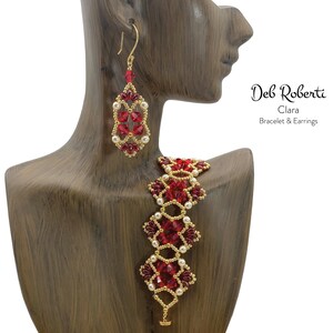 Clara Bracelet & Earrings beaded pattern tutorial by Deb Roberti digital download PDF pattern in English only image 6