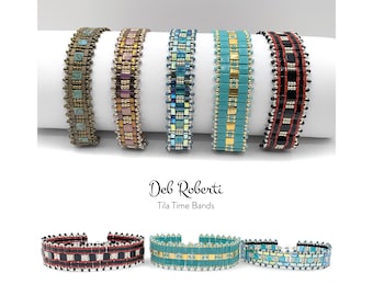 Tila Time Bands beaded pattern tutorial by Deb Roberti (digital download PDF pattern in English only)
