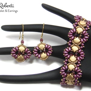 Sonsy Bracelet & Earrings beaded pattern tutorial by Deb Roberti (digital download PDF pattern in English only)