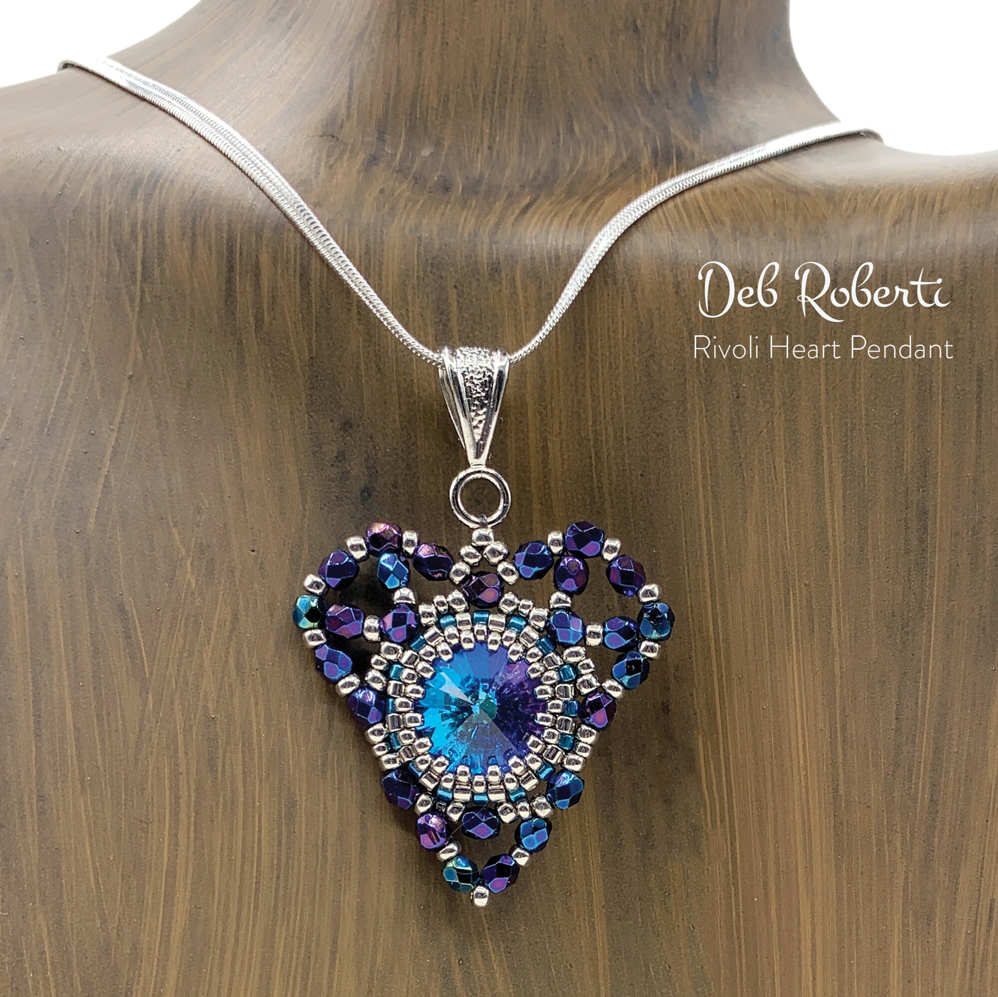 Enchanted Rivoli Pattern Rivoli Heart Pendant Beaded Pattern Tutorial by Deb Roberti (digital ...