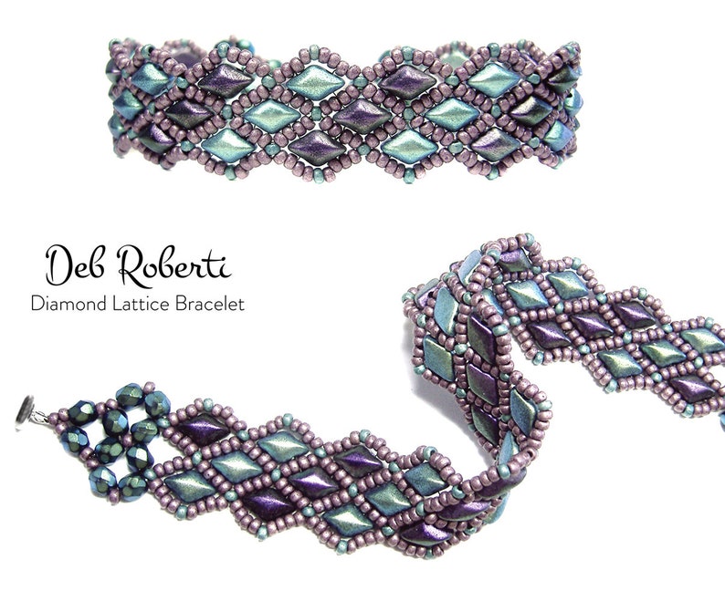 Diamond Lattice Bracelet beaded pattern tutorial by Deb Roberti digital download PDF pattern in English only image 6