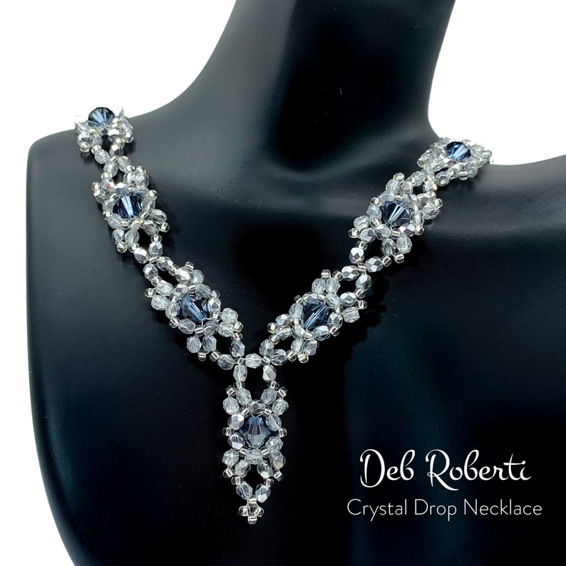 Crystal Drop Necklace Beaded Pattern Tutorial by Deb Roberti Etsy