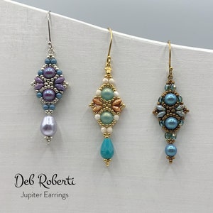 Jupiter Earrings beaded pattern tutorial by Deb Roberti digital download PDF pattern in English only image 2