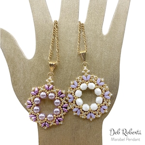 Marabel Pendant beaded pattern tutorial by Deb Roberti (digital download PDF pattern in English only)
