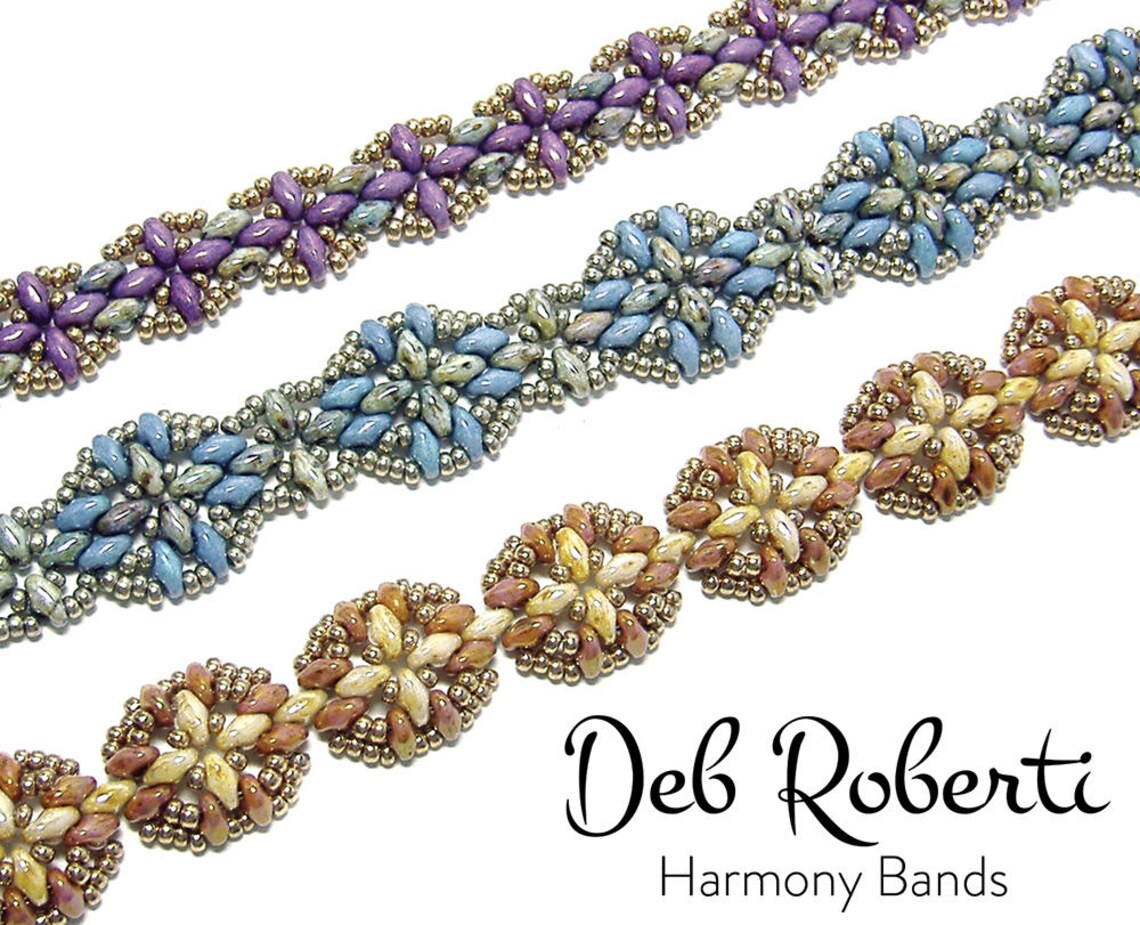 Harmony Bands Beaded Pattern Tutorial by Deb Roberti digital Etsy