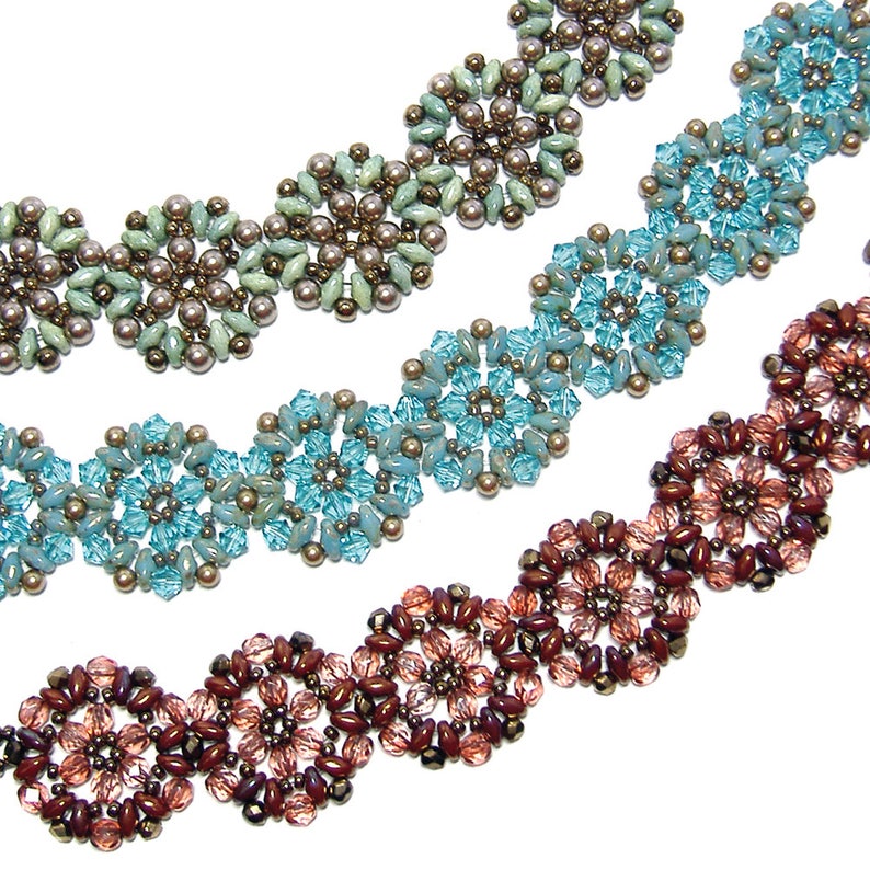 Maru Bracelet & Earrings beaded pattern tutorial by Deb Roberti digital download PDF pattern in English only image 4