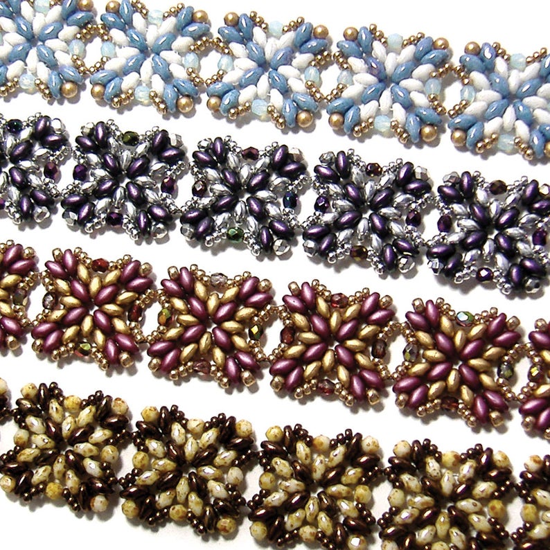 Kaleidoscope Band beaded pattern tutorial by Deb Roberti Etsy