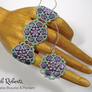 Rosette Bracelet & Pendant beaded pattern tutorial by Deb Roberti digital download PDF pattern in English only image 3