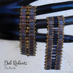 Tila Bands beaded pattern tutorial by Deb Roberti (digital download PDF pattern in English only)