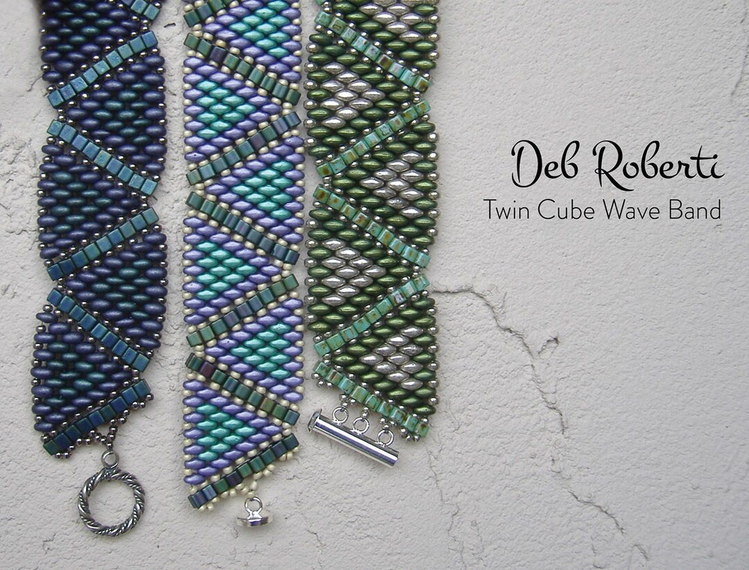Twin Cube Wave Band Beaded Pattern Tutorial by Deb Roberti (digital ...