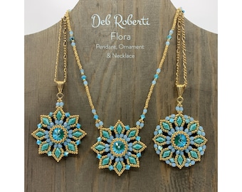 Flora beaded pattern tutorial by Deb Roberti (digital download PDF pattern in English only)