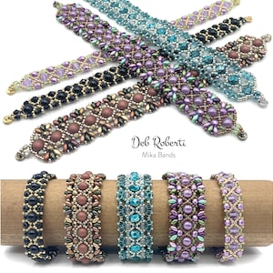Mika Bands beaded pattern tutorial by Deb Roberti (digital download PDF pattern in English only)