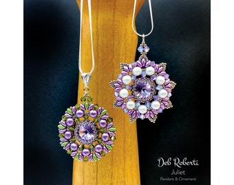 Juliet Pendant & Ornament beaded pattern tutorial by Deb Roberti (digital download PDF pattern in English only)