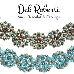 Maru Bracelet & Earrings beaded pattern tutorial by Deb Roberti digital download PDF pattern in English only image 1
