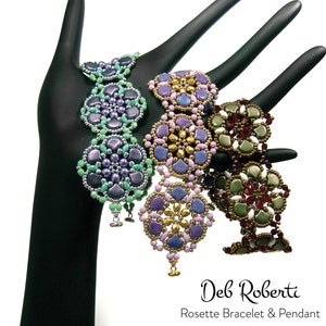 Rosette Bracelet & Pendant beaded pattern tutorial by Deb Roberti digital download PDF pattern in English only image 4