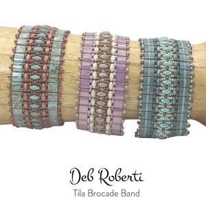 Tutorial de padrão de contas Tila Brocade Band por Deb Roberti (download digital do padrão em PDF somente em inglês)
