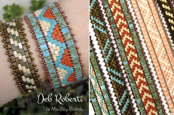 Tila Medley Bands Beaded Pattern Tutorial by Deb Roberti digital Download  PDF Pattern in English Only - Etsy