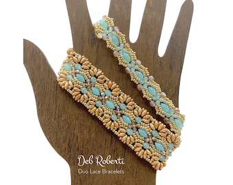 Duo Lace Bracelets Perlen-Muster-Anleitung von Deb Roberti (digitaler Download PDF-Muster nur in englischer Sprache)