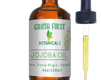 USDA Certified Organic Jojoba Oil - 1, 2, and 4oz Sizes in Glass Bottles. No Additive, No Fillers, No Preservatives