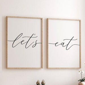 Let's Eat Print, Kitchen and Dining Wall Art, Dining Room Prints ...