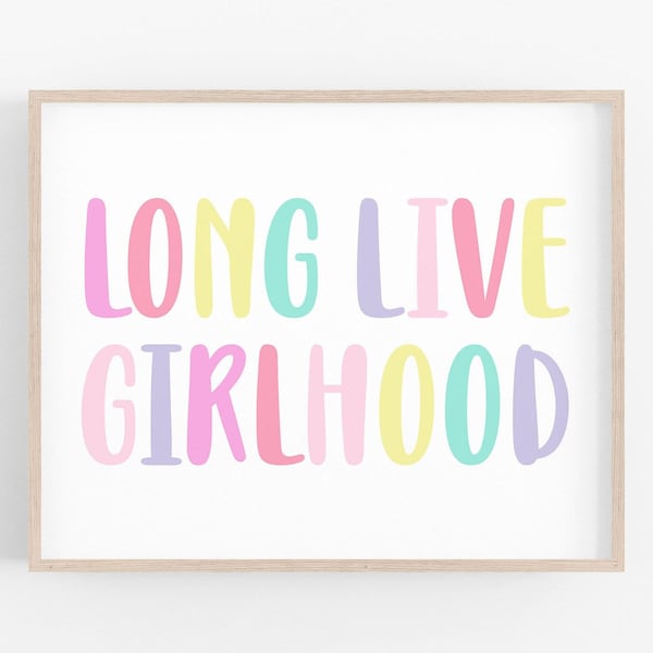 Long live girlhood, Girl bedroom print Nursery wall art girl, Sister room decor, Girl nursery wall decor printable, Twin girl nursery decor