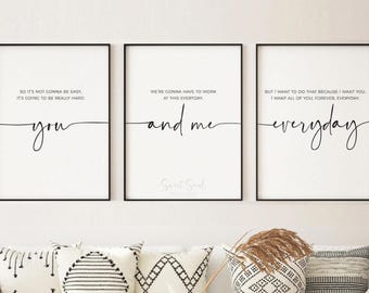 So It's Not Going To Be Easy, Couple Bedroom Prints Over Bed Wall Decor, Master Bedroom Quote Art, Couple Home Decor Bedroom Sign Download