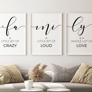 Above Couch Wall Decor Family Wall Art Printable Quotes Family - Etsy