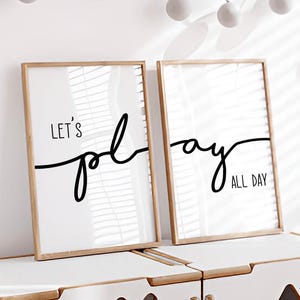 Let&#39;s Play All Day, Playroom Wall Art, Nursery Prints, Playroom Wall decor, Toddler Room Decor, Toddler Room Printable Art, Boy Nursery Art