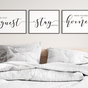 Farmhouse Guestroom Decor Over Bed Guest Bedroom Prints Sets Etsy