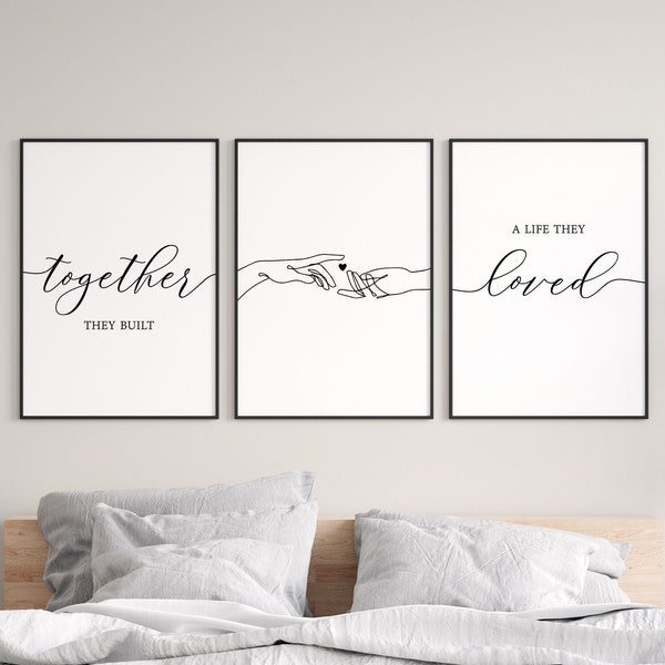 Together they built a life, Couple home decor, Bedroom prints couples, Over bed wall decor, Couple bedroom sign, Living room prints download